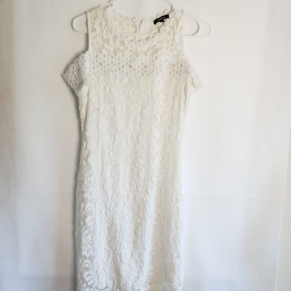 White Ivory Lace Dress by Ambiance Size Large